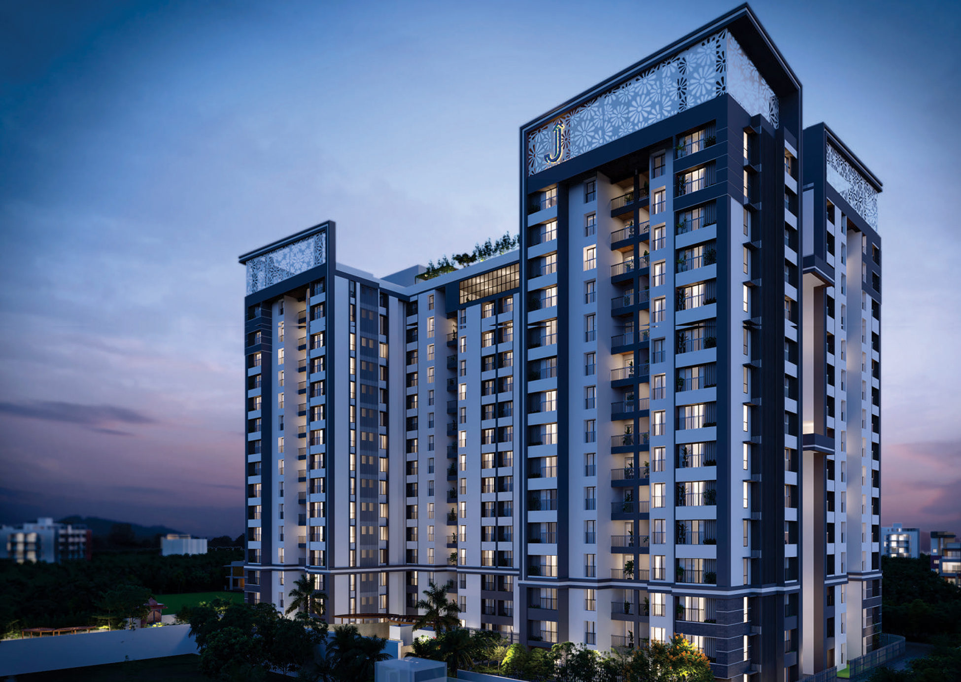 Exterior view of Jhamtani Ace aster &mdash; photo gallery, images, brochure, amenities, cost sheet, price breakup, availability details, RERA number, RERA certificate, possession date, layout plan, logo, floor plan, master plan, and location map showcasing project highlights and features.