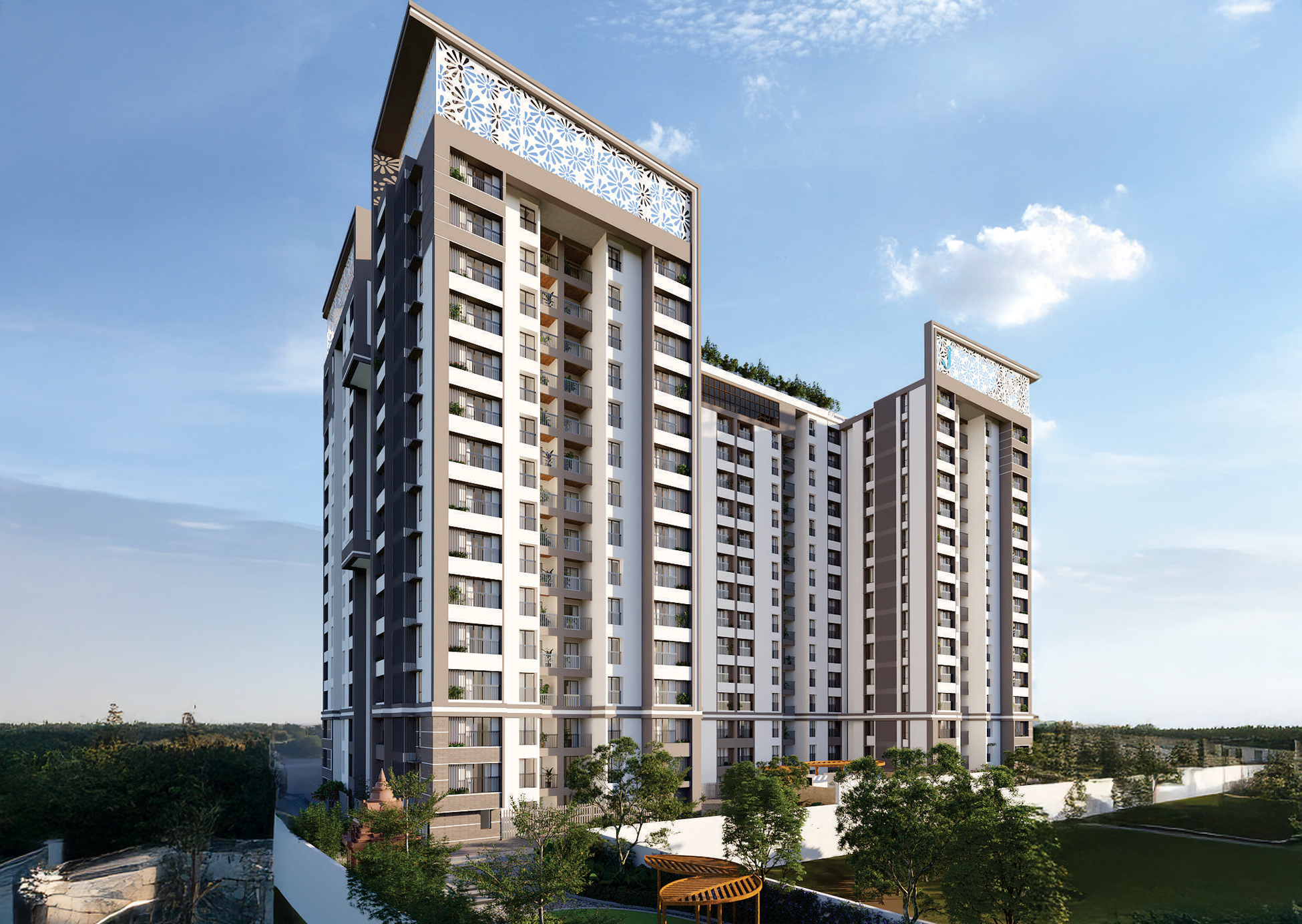 Exterior view of Jhamtani Ace aster &mdash; photo gallery, images, brochure, amenities, cost sheet, price breakup, availability details, RERA number, RERA certificate, possession date, layout plan, logo, floor plan, master plan, and location map showcasing project highlights and features.